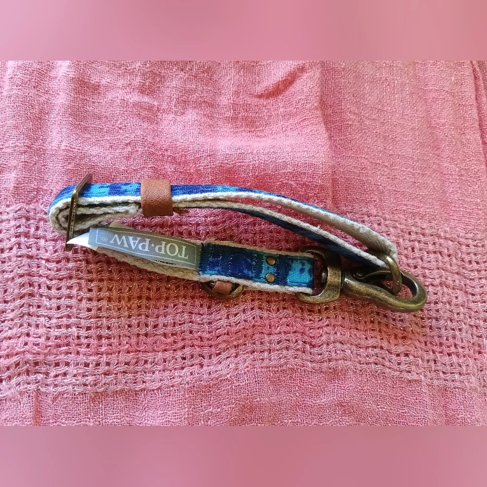 Top Paw Blue and Tan Dog Collar